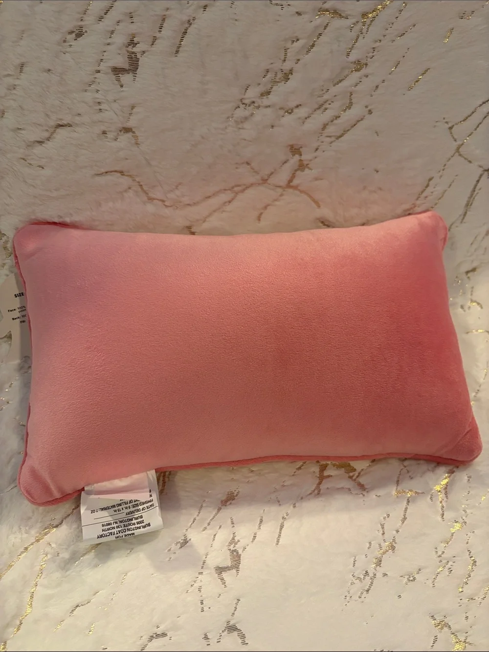 BNWT Hey Boo Pink Halloween Decorative Pillow 9x15 Inches